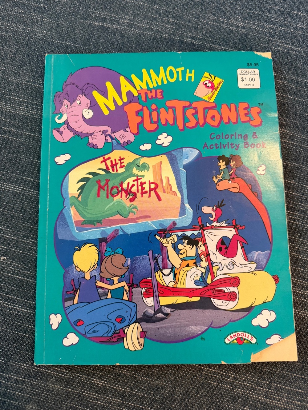 Vintage 1994 Flintstones Coloring Activity Book Fred Wilma Barney Pebbles